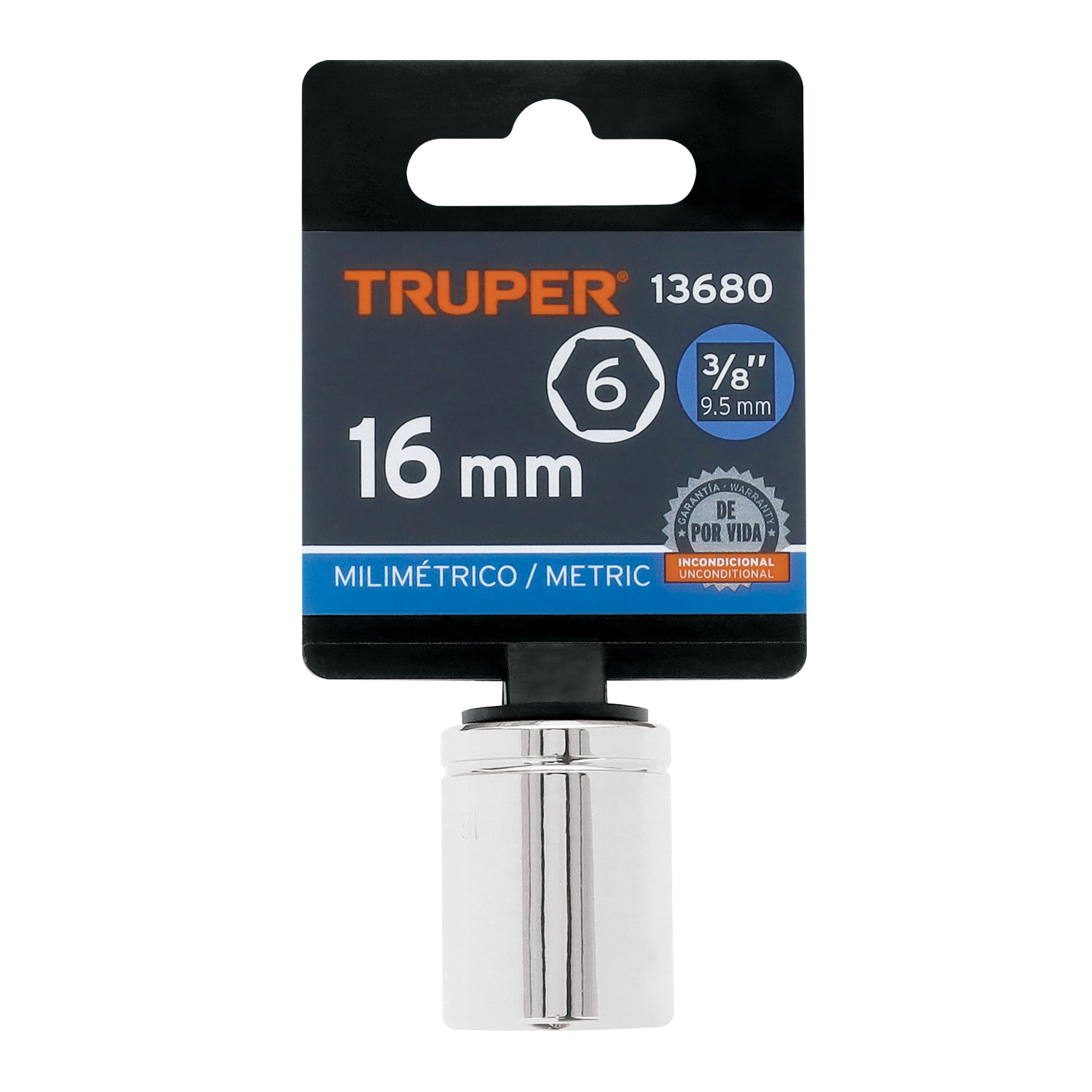 Dado de 16 mm, 6 puntas, cuadro 3/8', TRUPER - Imagen 4