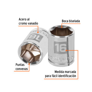 Alternative view of Dado de 16 mm, 6 puntas, cuadro 3/8', TRUPER