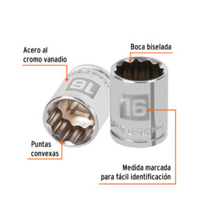 Alternative view of Dado de 16 mm, 12 puntas, cuadro 3/8', TRUPER