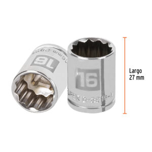 Dado de 16 mm, 12 puntas, cuadro 3/8', TRUPER - Imagen 3