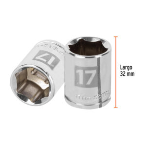 Dado de 17 mm, 6 puntas, cuadro 3/8', TRUPER - Imagen 3