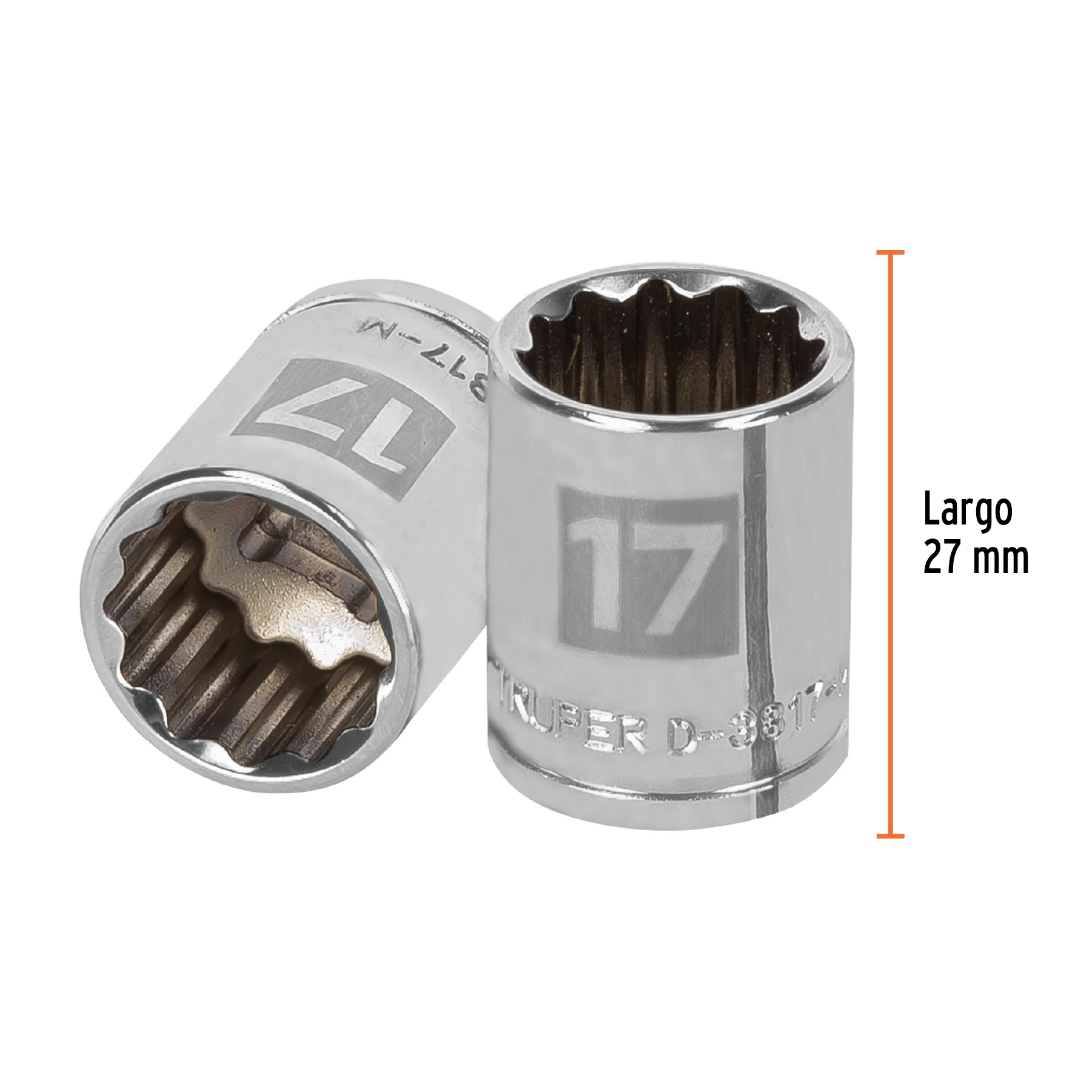 Dado de 17 mm, 12 puntas, cuadro 3/8', TRUPER - Imagen 3