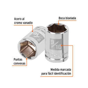 Dado de 9/16', 6 puntas, cuadro 3/8', TRUPER - Imagen 2