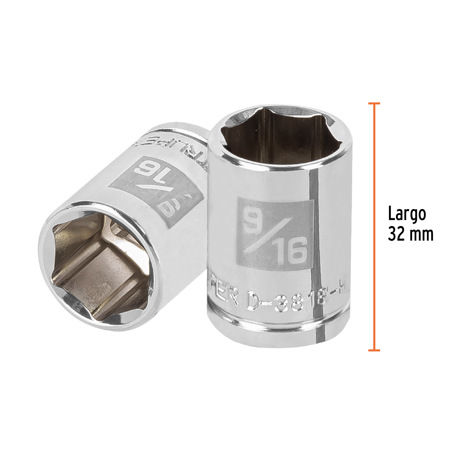 Dado de 9/16', 6 puntas, cuadro 3/8', TRUPER - Imagen 3