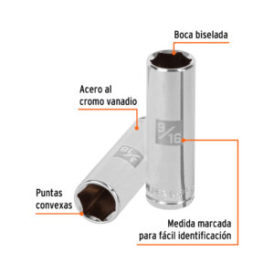 Alternative view of Dado largo de 9/16', 6 puntas, cuadro 3/8', TRUPER