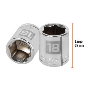 Dado de 18 mm, 6 puntas, cuadro 3/8', TRUPER - Imagen 3