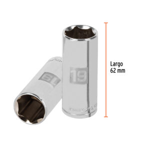 Dado largo de 19 mm, 6 puntas, cuadro 3/8', TRUPER - Imagen 3