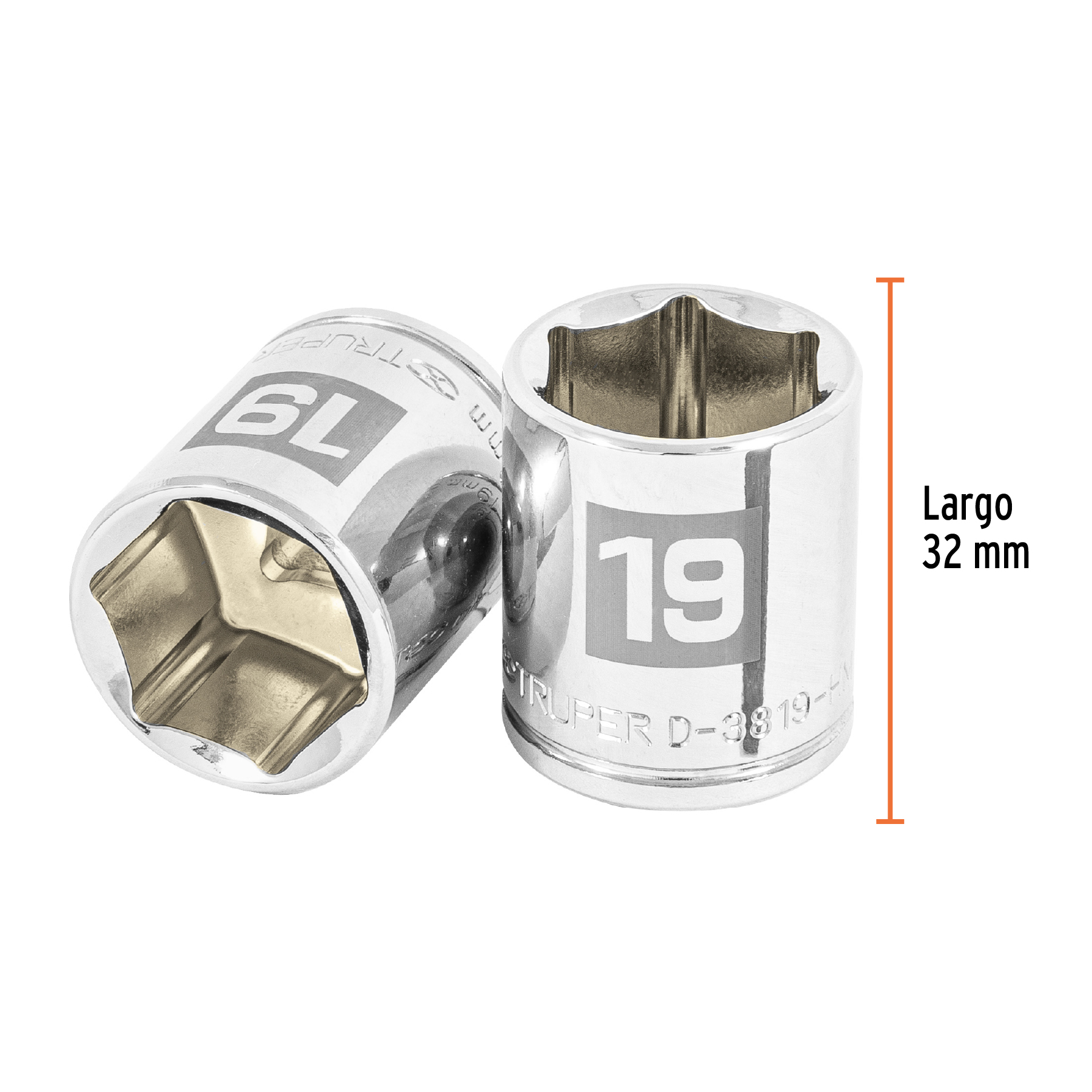 Dado de 19 mm, 6 puntas, cuadro 3/8', TRUPER - Imagen 3