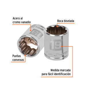 Alternative view of Dado de 19 mm, 12 puntas, cuadro 3/8', TRUPER
