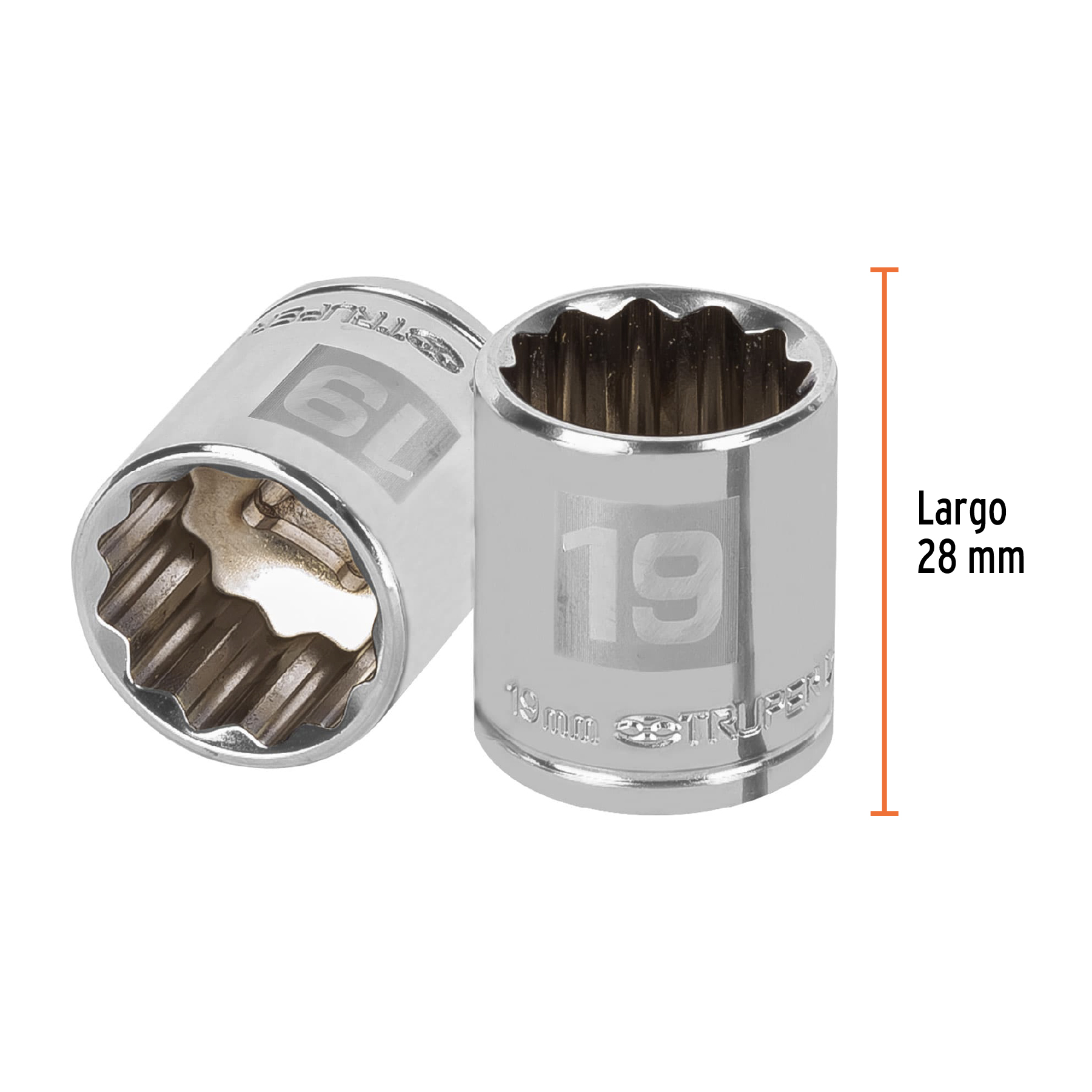 Dado de 19 mm, 12 puntas, cuadro 3/8', TRUPER - Imagen 3