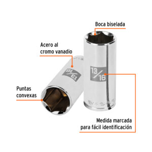 Alternative view of Dado largo de 13/16', 6 puntas, cuadro 3/8', TRUPER