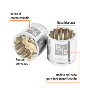 Alternative view of Dado de 15/16', 12 puntas, cuadro 3/8', TRUPER