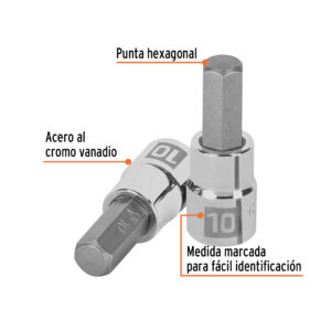 Alternative view of Dado punta hexagonal de 10 mm, cuadro 3/8', TRUPER