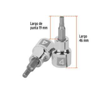Dado punta hexagonal de 4 mm, cuadro 3/8', TRUPER - Imagen 3