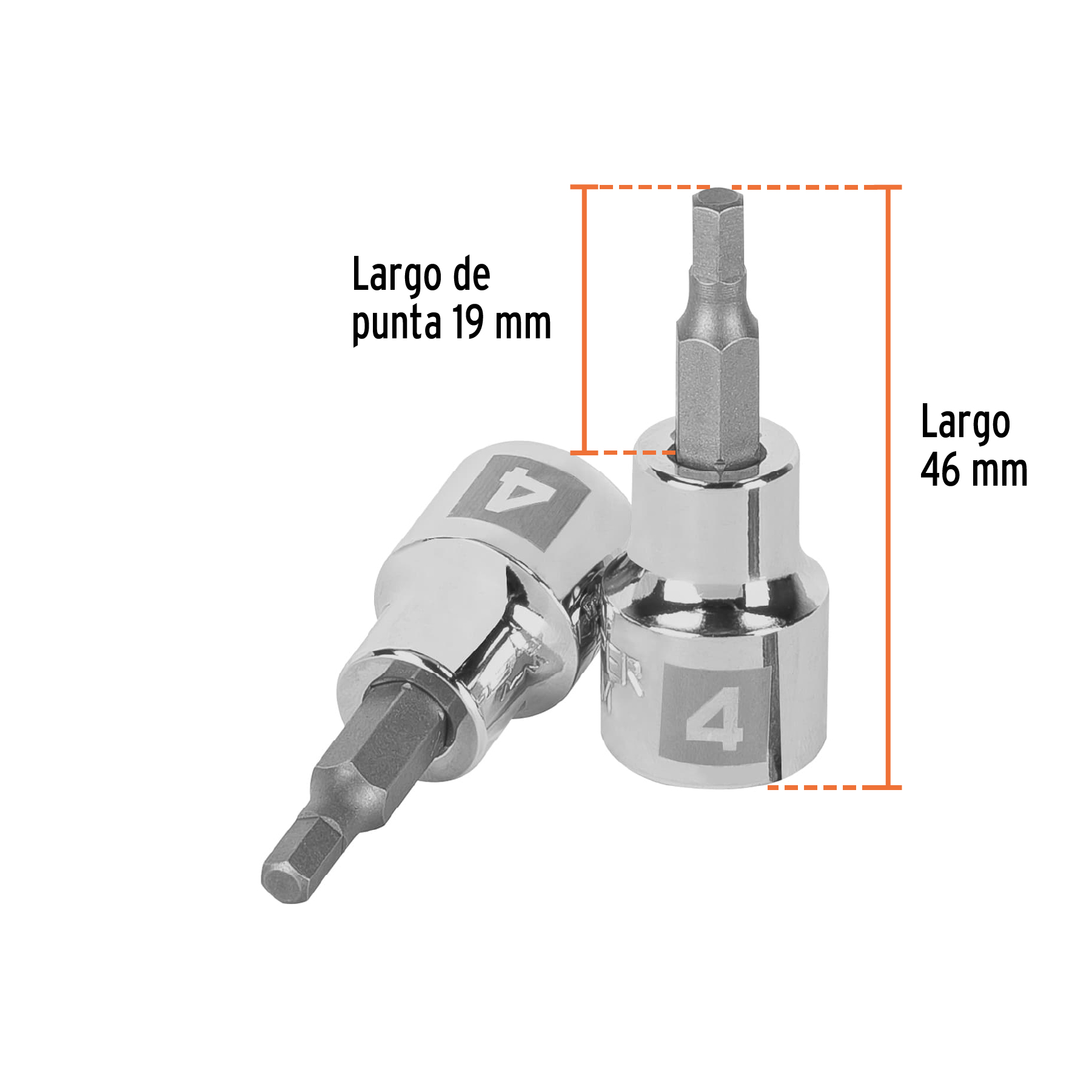 Dado punta hexagonal de 4 mm, cuadro 3/8', TRUPER - Imagen 3