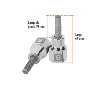 Dado punta hexagonal de 6 mm, cuadro 3/8', TRUPER - Imagen 3