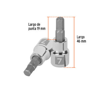 Dado punta hexagonal de 7 mm, cuadro 3/8', TRUPER - Imagen 3