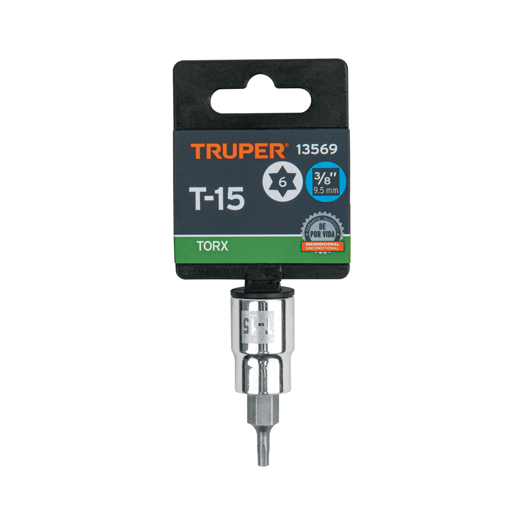 Dado punta torx T-15, cuadro 3/8', TRUPER - Imagen 4
