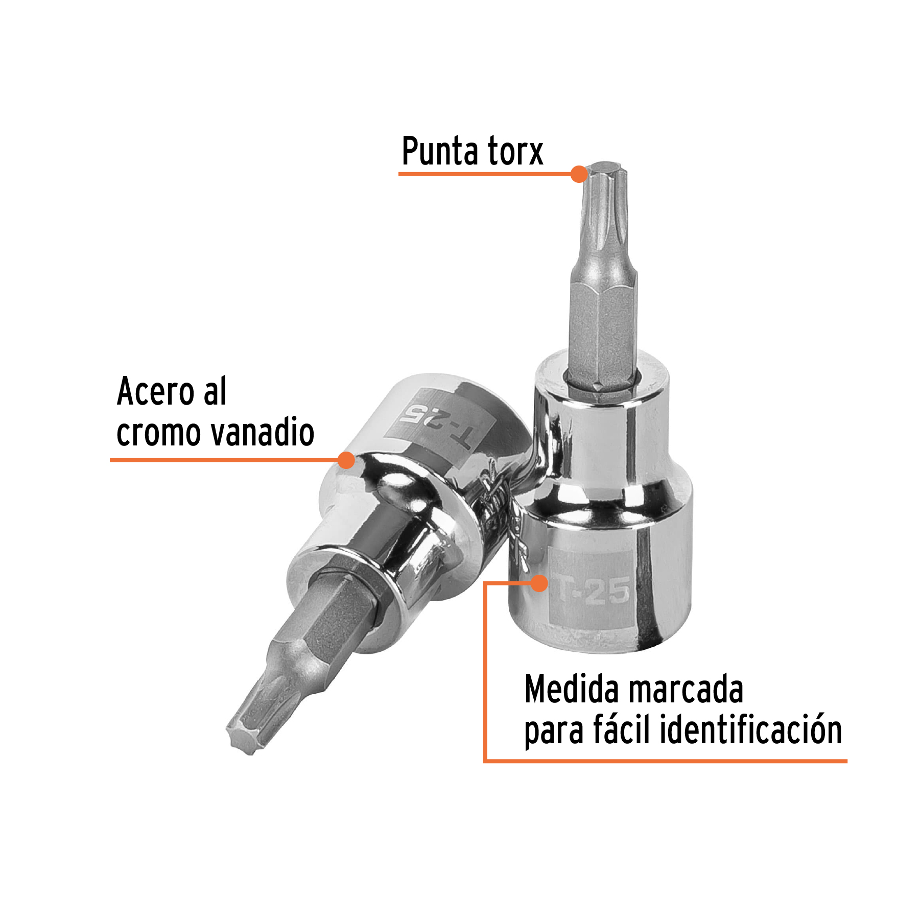 Dado punta torx T-25, cuadro 3/8', TRUPER - Imagen 2