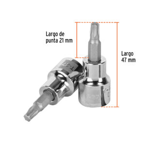 Dado punta torx T-27, cuadro 3/8', TRUPER - Imagen 3