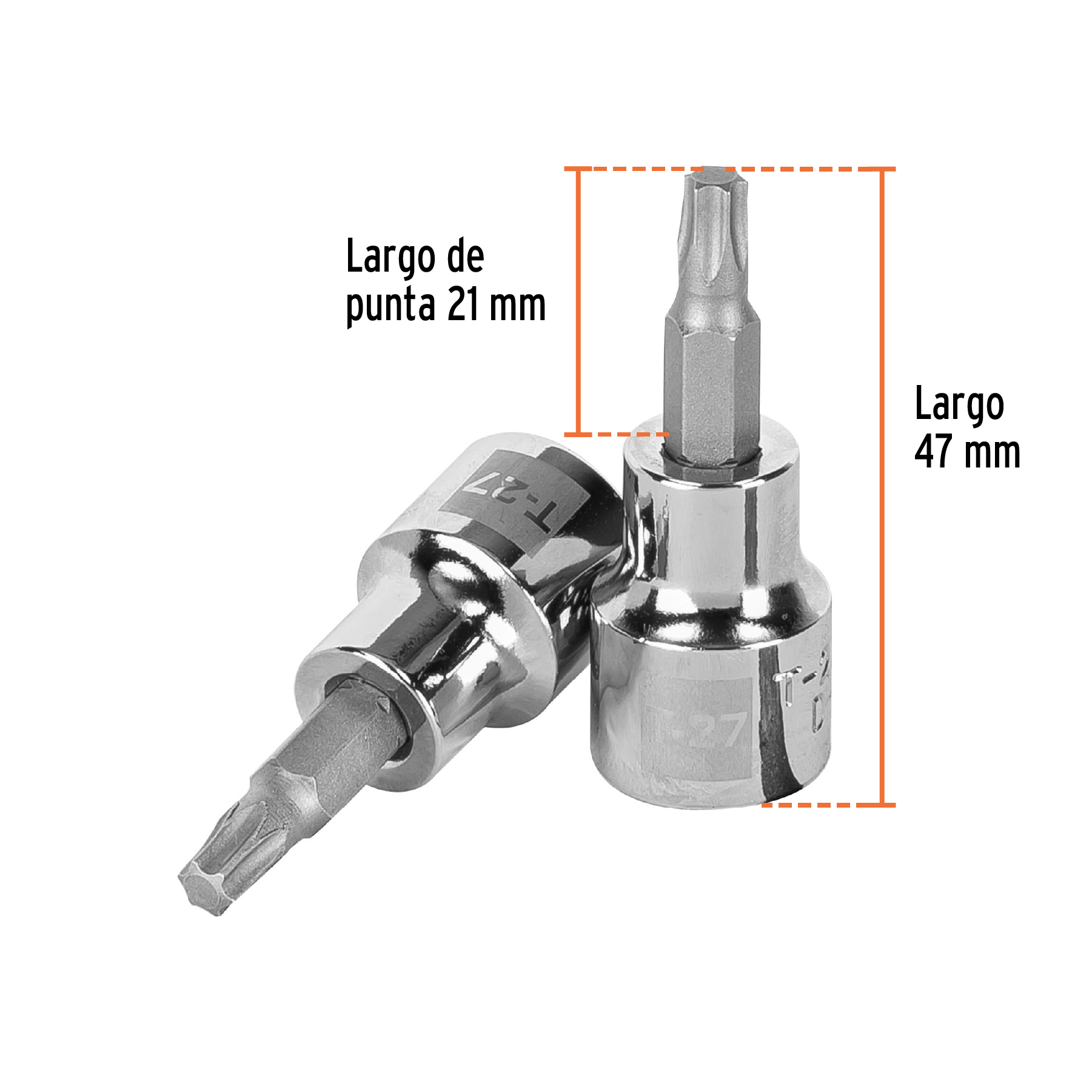 Dado punta torx T-27, cuadro 3/8', TRUPER - Imagen 3
