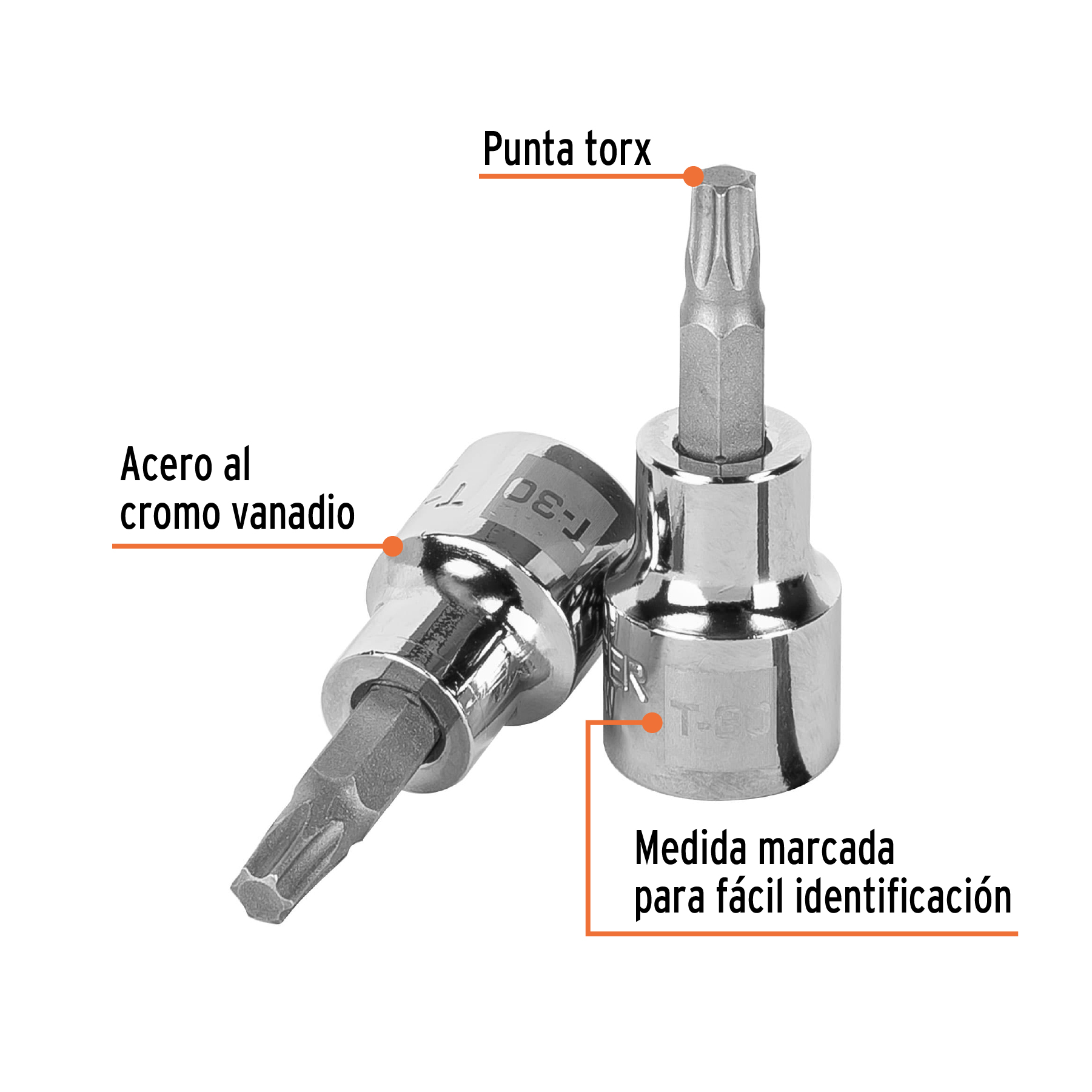 Dado punta torx T-30, cuadro 3/8', TRUPER - Imagen 2