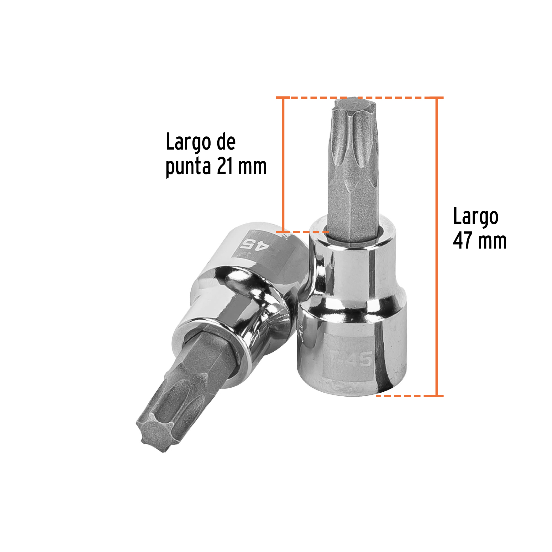 Dado punta torx T-45, cuadro 3/8', TRUPER - Imagen 3