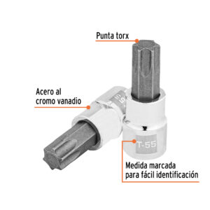 Alternative view of Dado punta torx T-55, cuadro 3/8', TRUPER