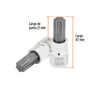 Dado punta torx T-55, cuadro 3/8', TRUPER - Imagen 3