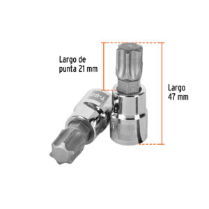Dado punta torx T-60, cuadro 3/8', TRUPER - Imagen 3