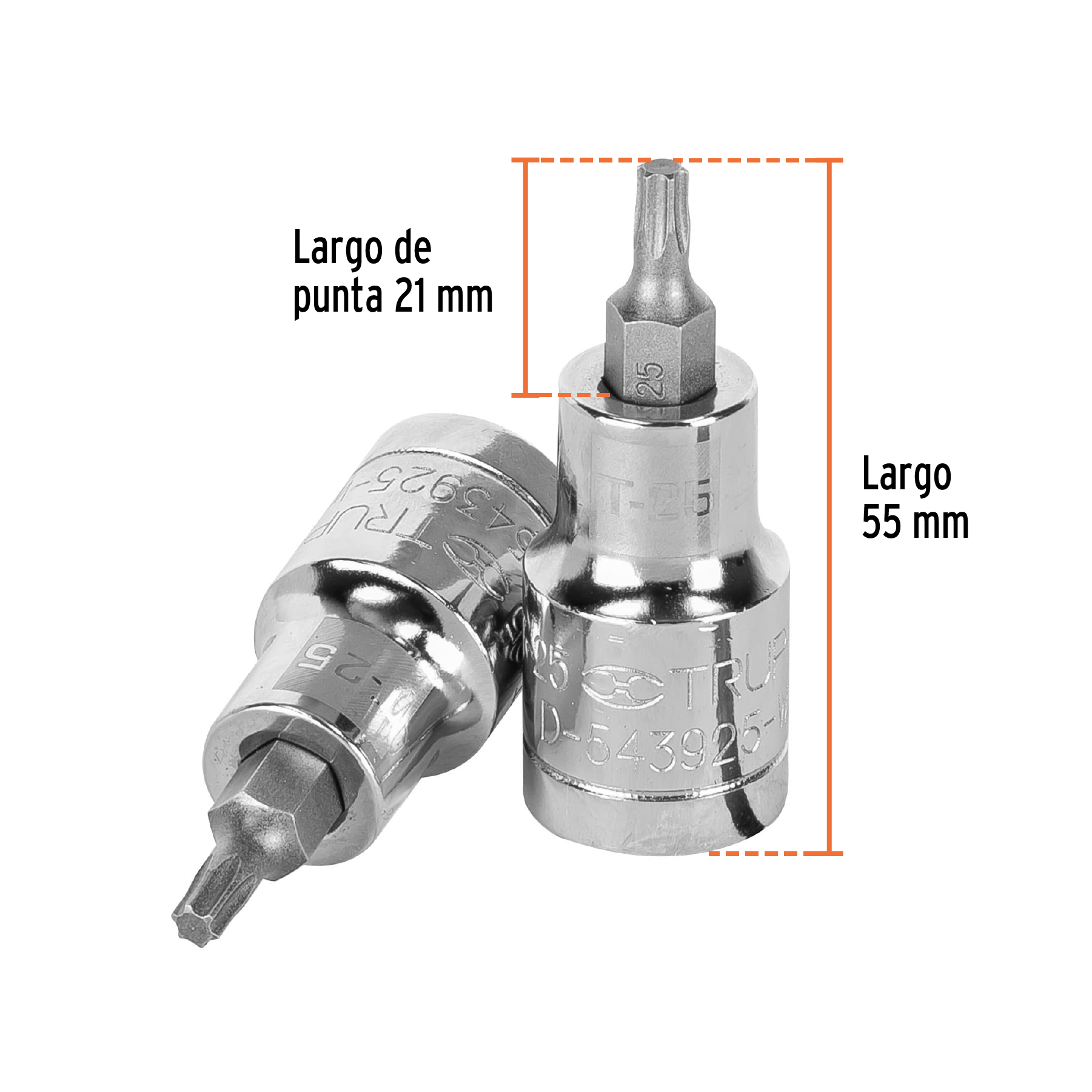 Dado punta torx T-25, cuadro 1/2', TRUPER - Imagen 3