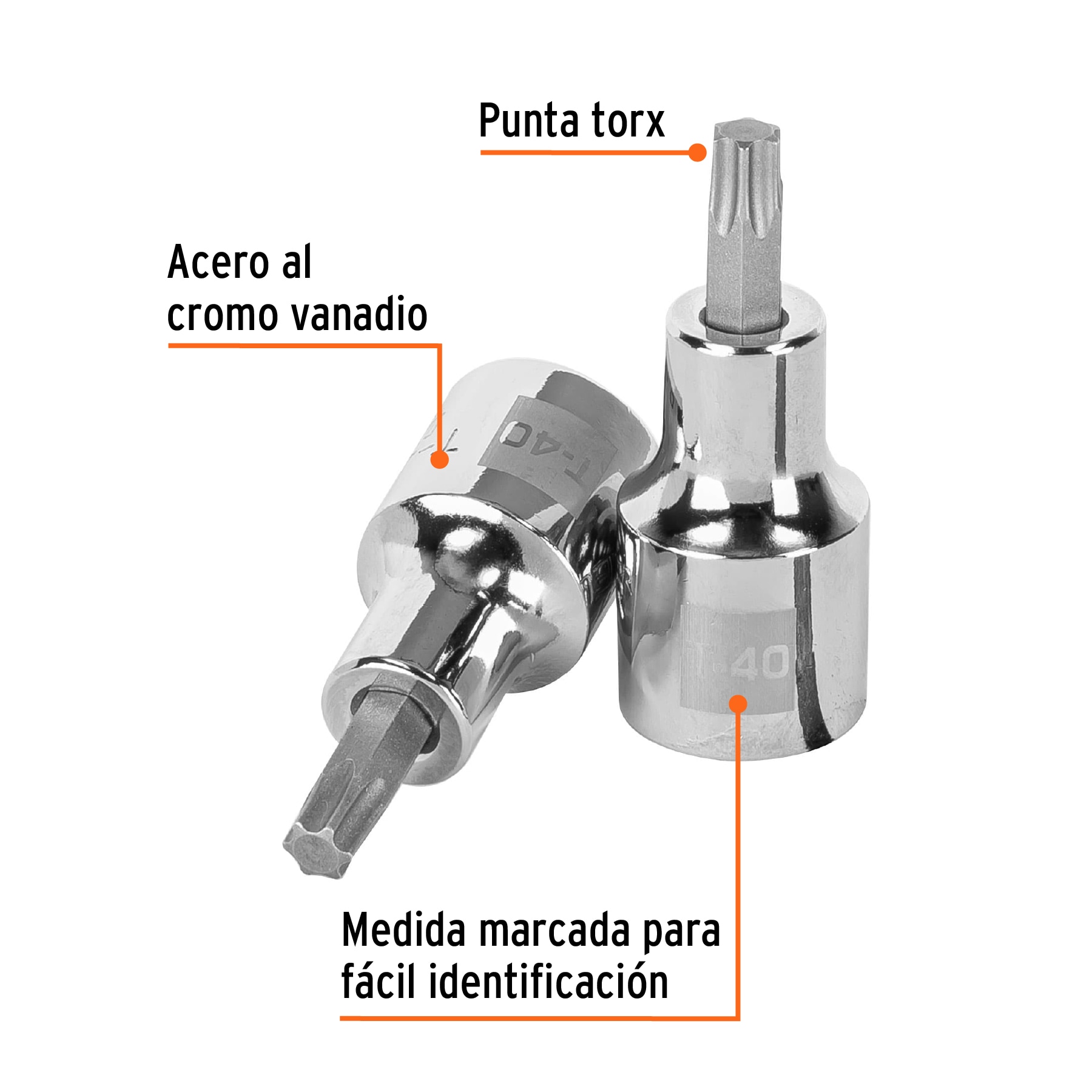 Dado punta torx T-40, cuadro 1/2', TRUPER - Imagen 2