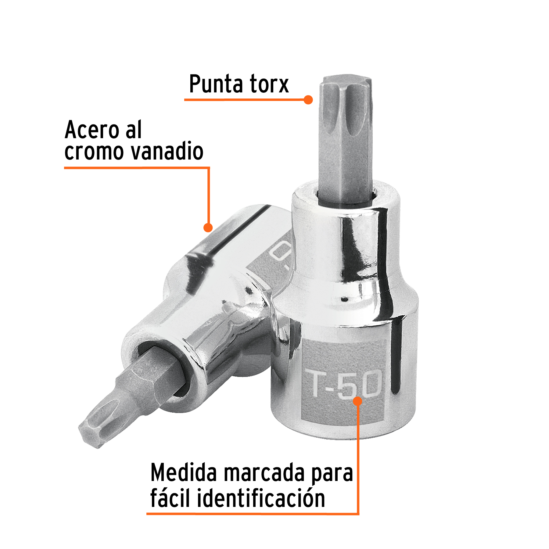 Dado punta torx T-50, cuadro 1/2', TRUPER - Imagen 3