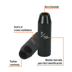 Alternative view of Dado largo impacto de 7/16', 6 puntas, cuadro 1/2', TRUPER
