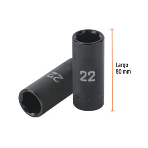 Dado largo impacto de 22 mm, 6 puntas, cuadro 1/2', TRUPER - Imagen 3