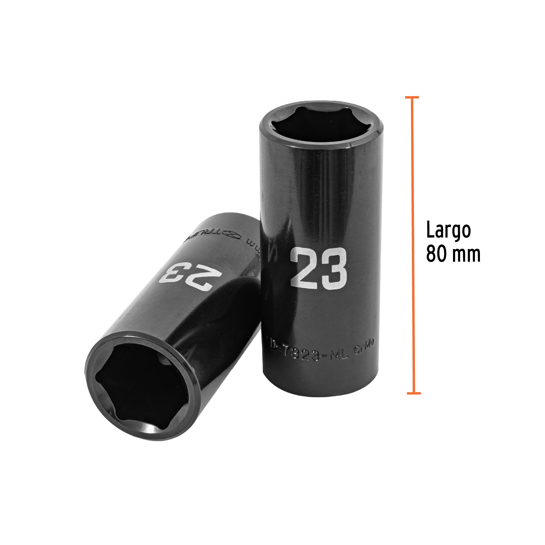 Dado largo impacto de 23 mm, 6 puntas, cuadro 1/2', TRUPER - Imagen 3