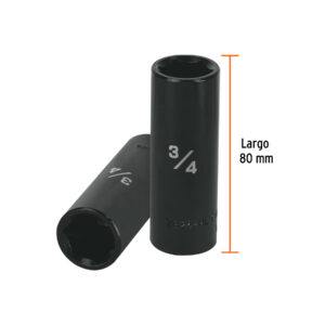 Dado largo impacto de 3/4', 6 puntas, cuadro 1/2', TRUPER - Imagen 3