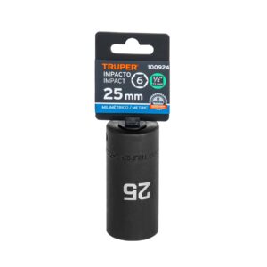 Dado largo impacto de 25 mm, 6 puntas, cuadro 1/2', TRUPER - Imagen 4
