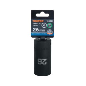 Dado largo impacto de 26 mm, 6 puntas, cuadro 1/2', TRUPER - Imagen 4