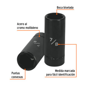 Alternative view of Dado largo impacto de 7/8', 6 puntas, cuadro 1/2', TRUPER