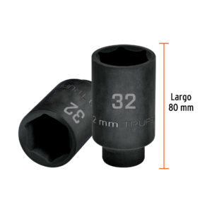 Dado largo impacto de 32 mm, 6 puntas, cuadro 1/2', TRUPER - Imagen 3