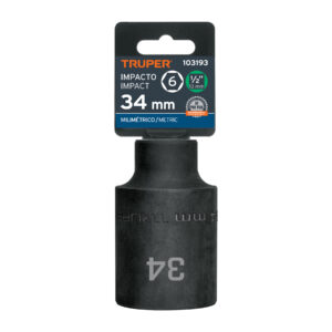 Dado largo impacto de 34 mm, 6 puntas, cuadro 1/2', TRUPER - Imagen 4