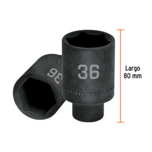 Dado largo impacto de 36 mm, 6 puntas, cuadro 1/2', TRUPER - Imagen 3