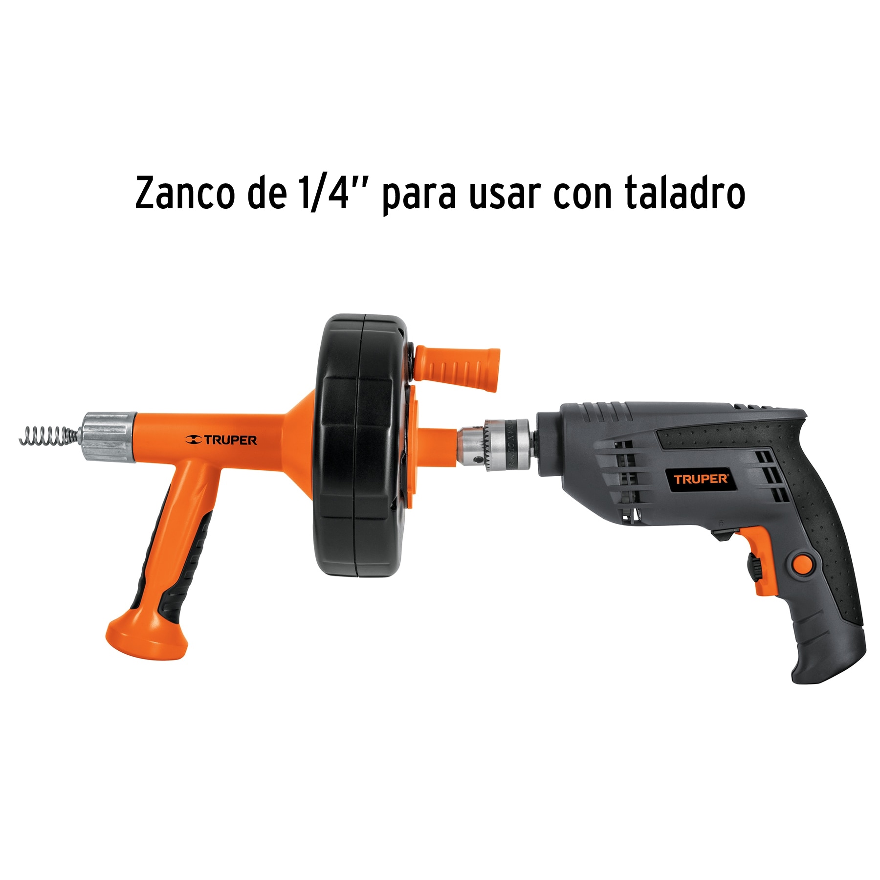 Destapacaños de 7.6 m para taladro, con mango, TRUPER - Imagen 4