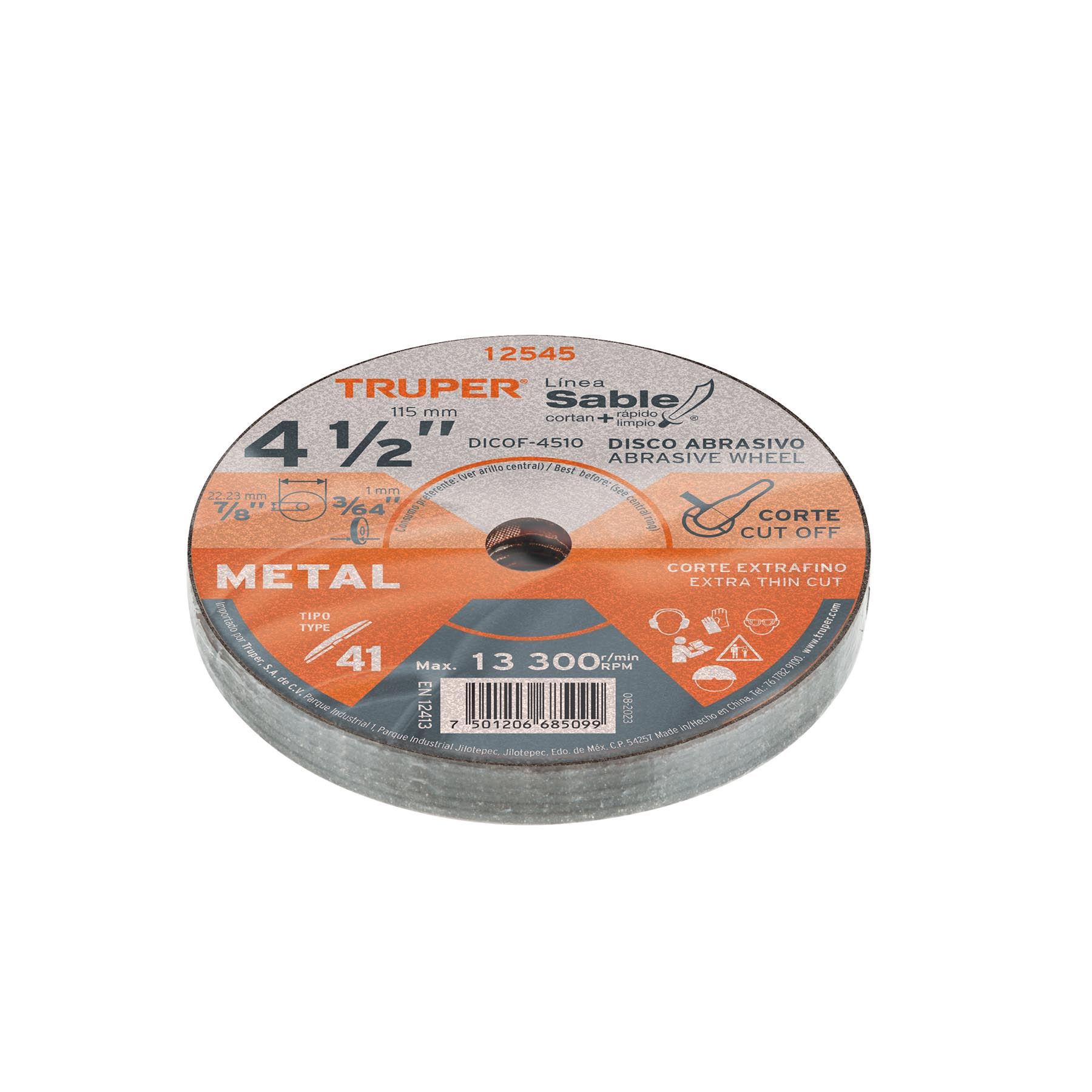 Disco abrasivo de corte preciso metal 3' x 1 mm, TRUPER - Imagen 4