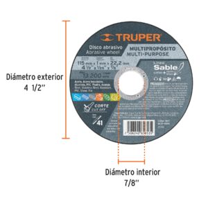 Alternative view of Disco abrasivo de corte preciso multimat 4-1/2' x 1mm TRUPER