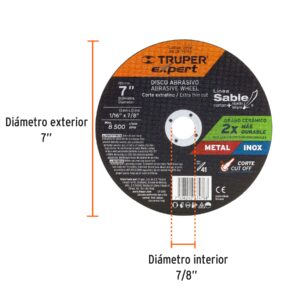 Alternative view of Disco abrasivo de corte preciso metal 7' x 1.5 mm, EXPERT