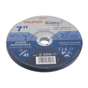 Disco abrasivo de corte preciso acero inox 7' x 1.8mm TRUPER - Imagen 4