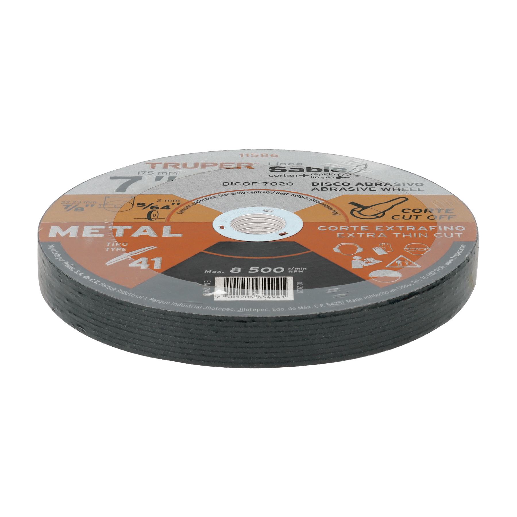 Disco abrasivo de corte preciso metal 7' x 2 mm, TRUPER - Imagen 4