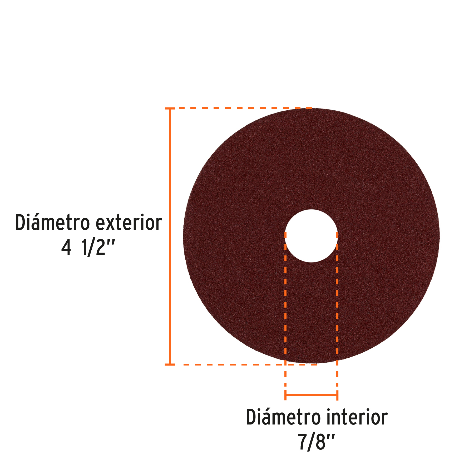Disco lija 4-1/2' con respaldo de fibra, grano 120, TRUPER - Imagen 2